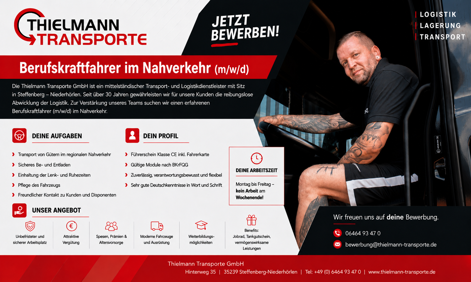 Stellenanzeige Berufskraftfahrer im Nahverkehr