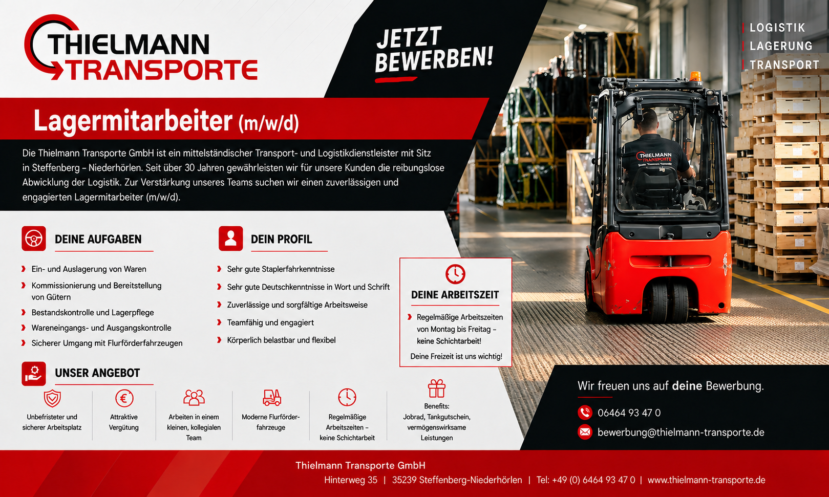 Stellenanzeige Lagermitarbeiter